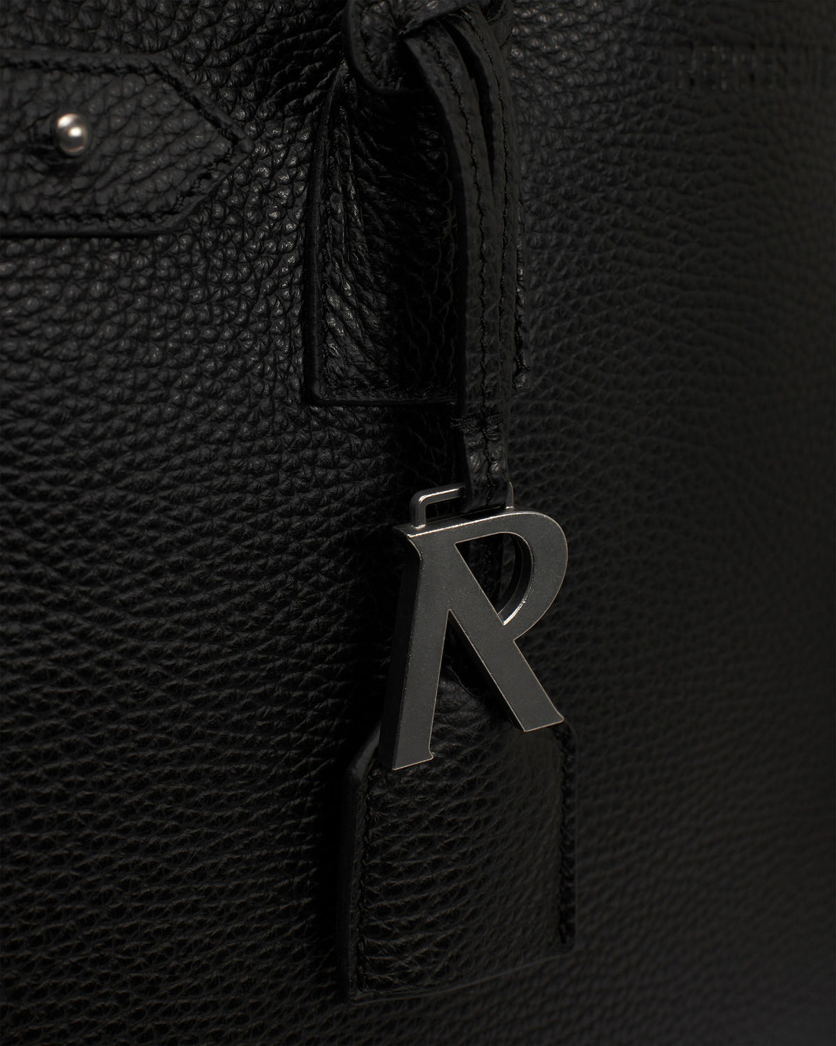 Leather Tote Bag - Textured Black