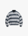California Striped Henley Sweater - Jet Black Grey Marl