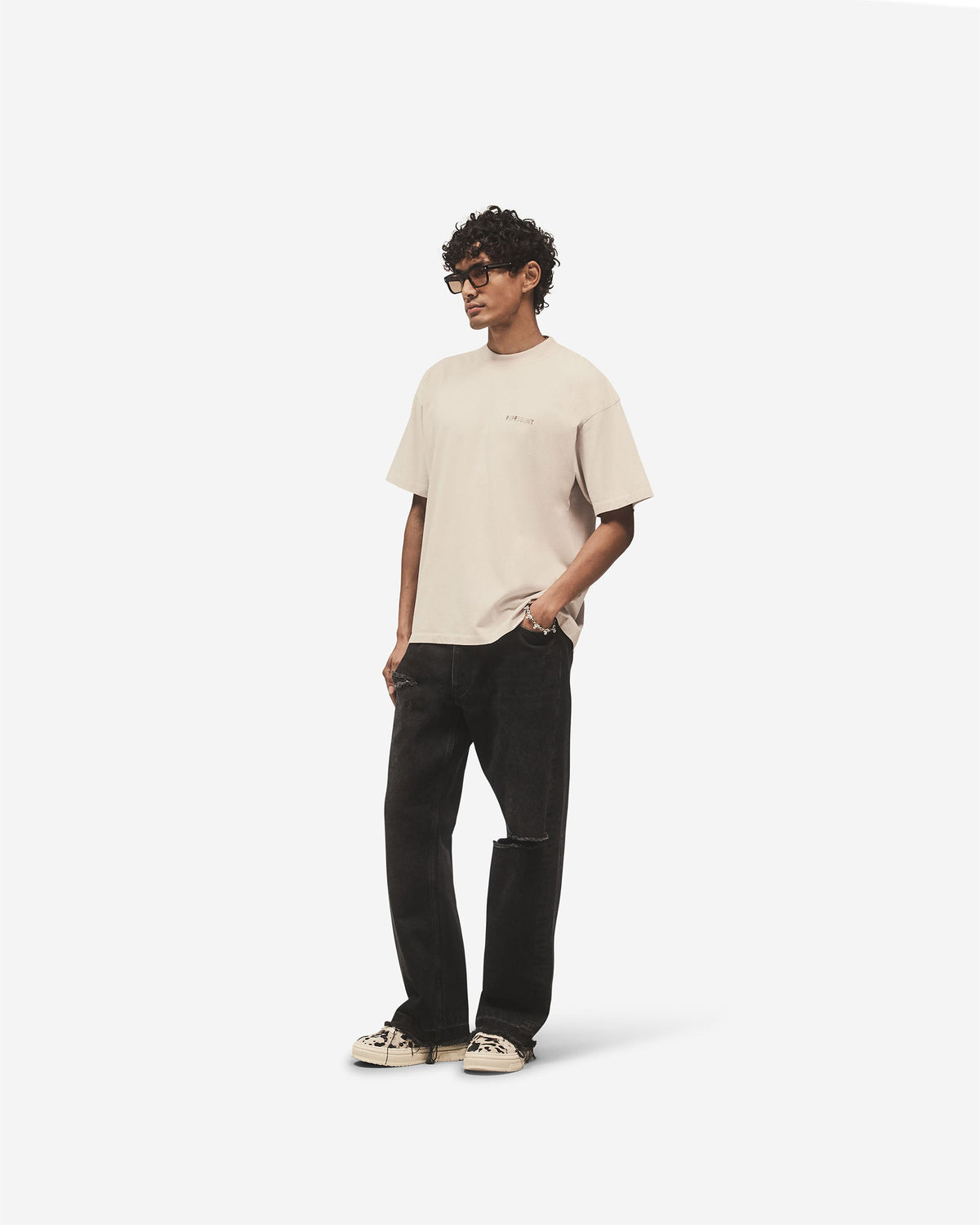 Metal Block Logo T-Shirt - Concrete