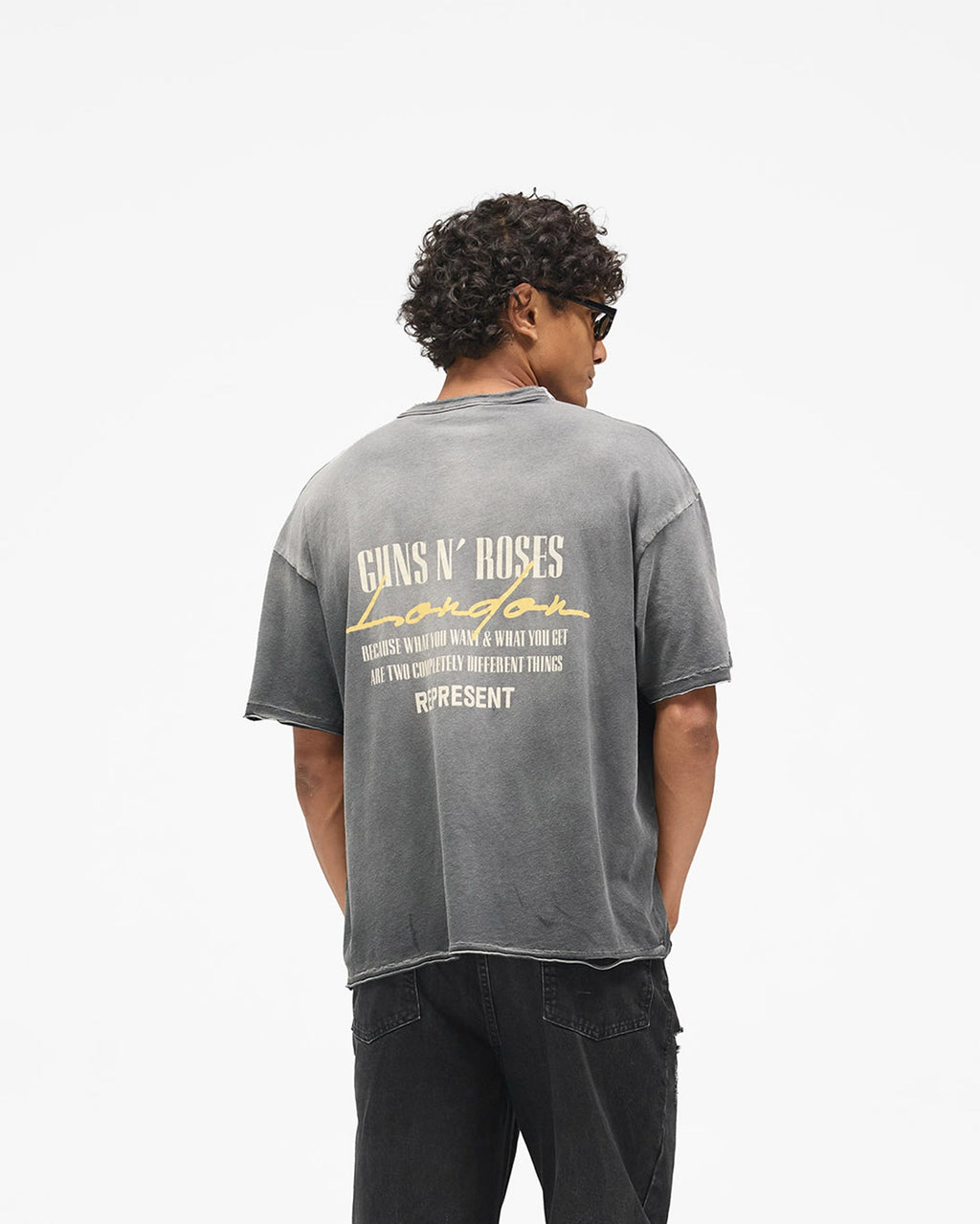 Represent X Guns N' Roses Cross T-Shirt - Stained Black
