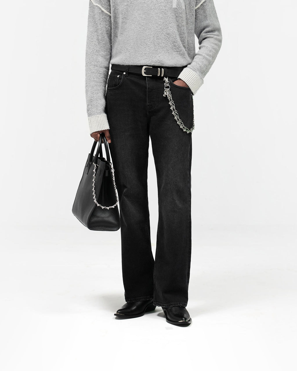 Kick Flare Denim - Aged Black