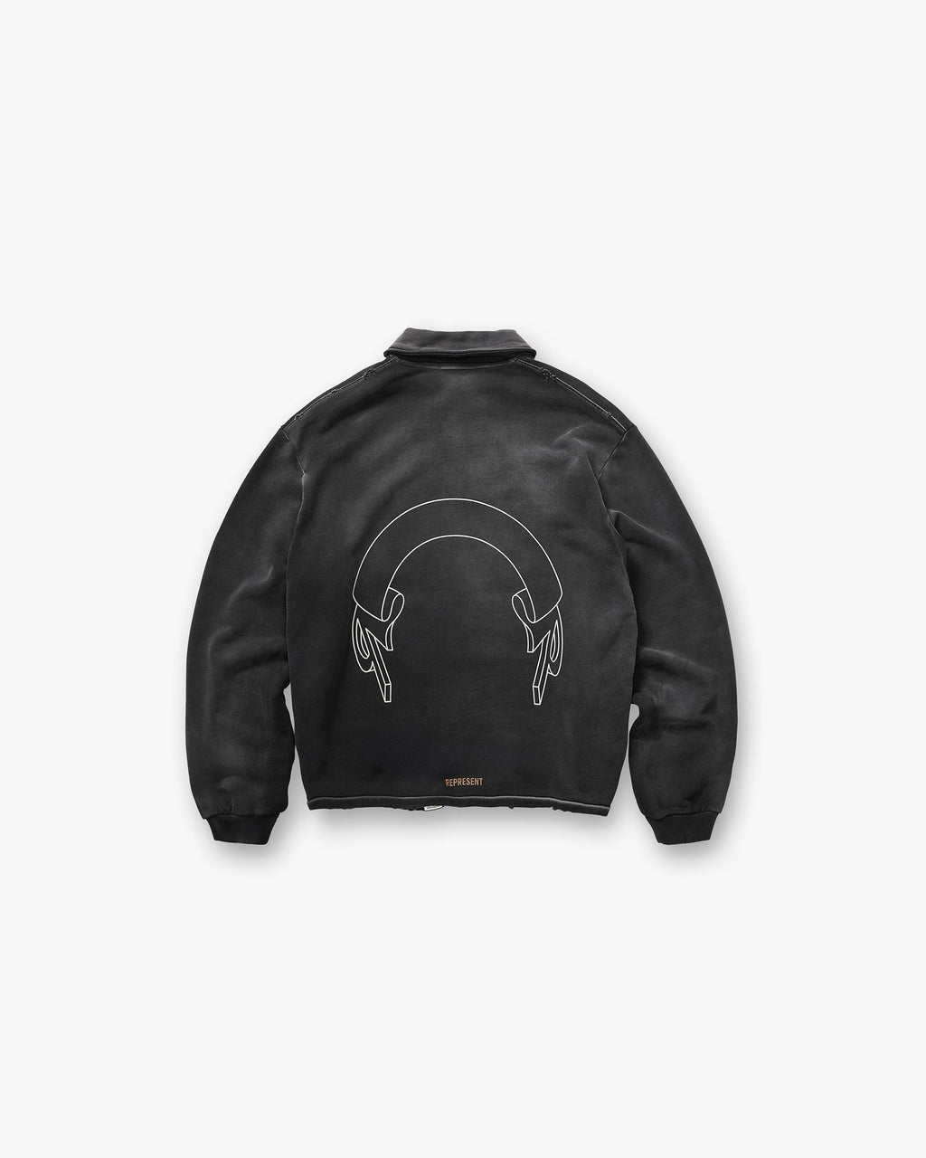 Represent Banner Quarter Zip Sweatshirt - Stained Black