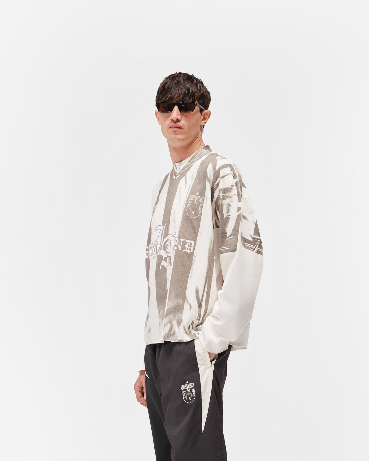 Printed Long Sleeve T-Shirt - Flat White