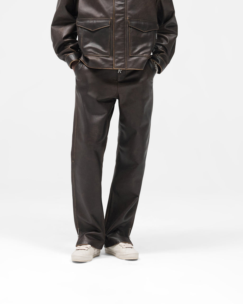 Sunfade Leather Pant - Nero
