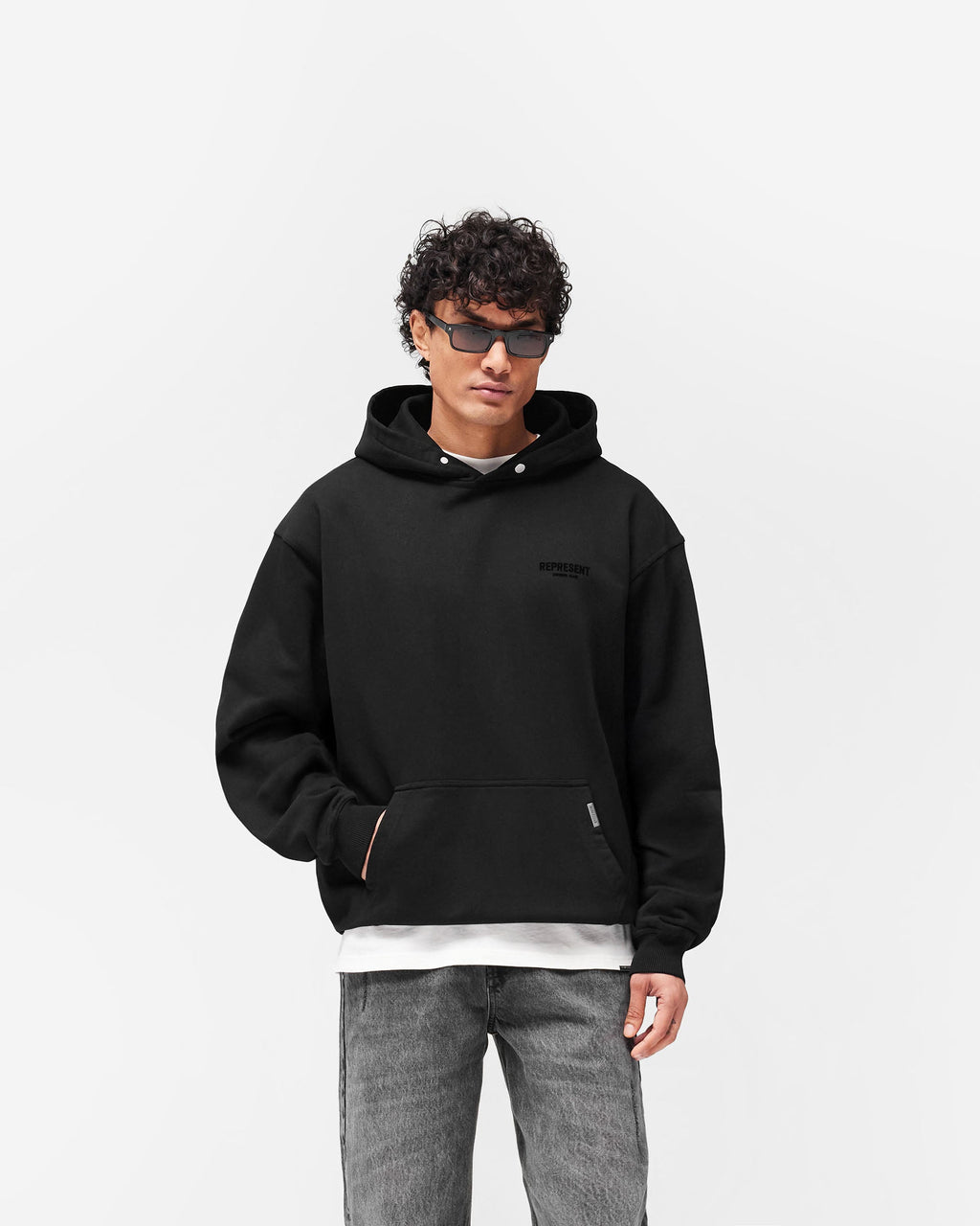 Represent Owners Club Flocked Hoodie - Black