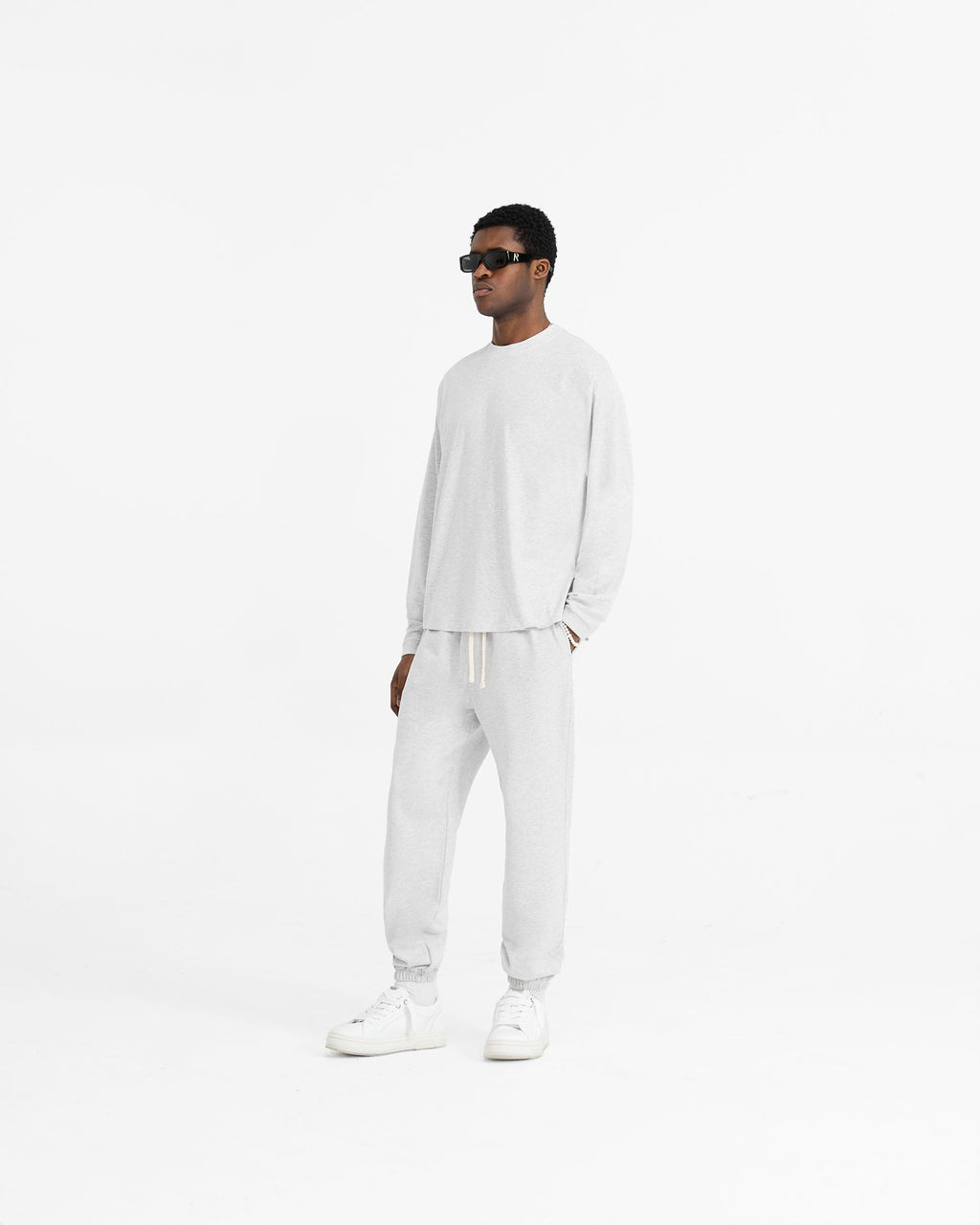 Initial Long Sleeve T-Shirt - Ice Grey Marl