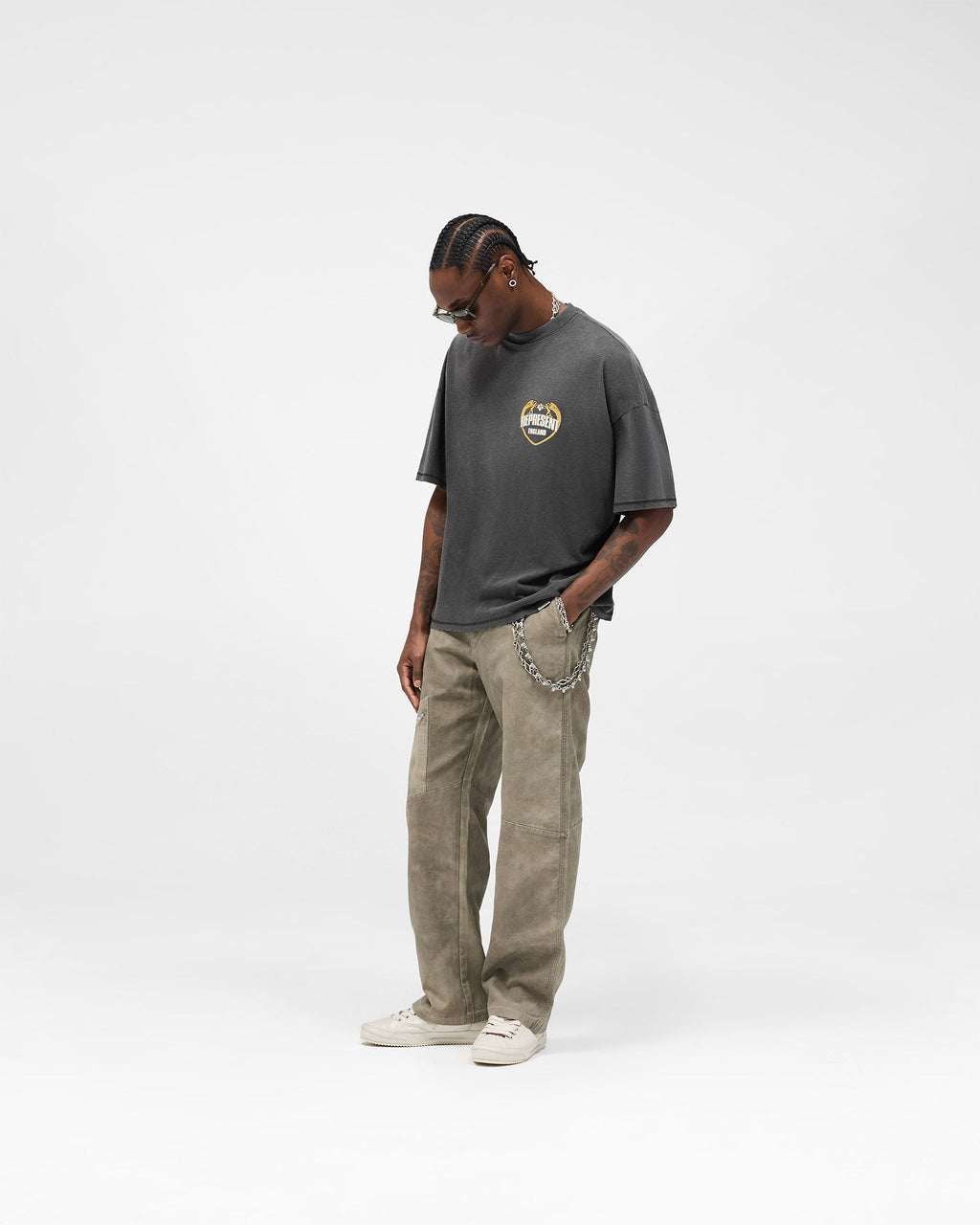Angel Border T-Shirt - Stained Black