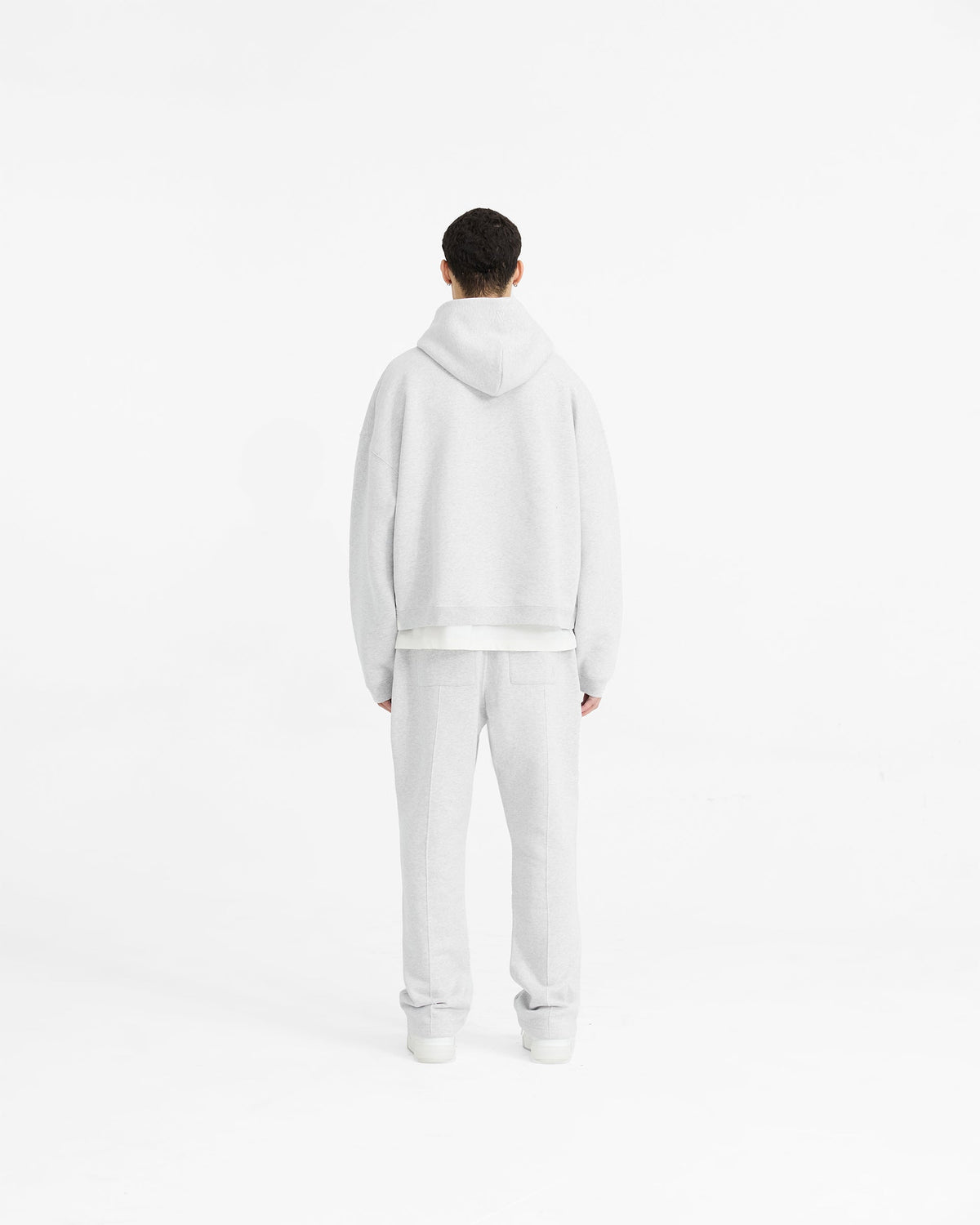 Initial Boxy Hoodie - Ice Grey Marl