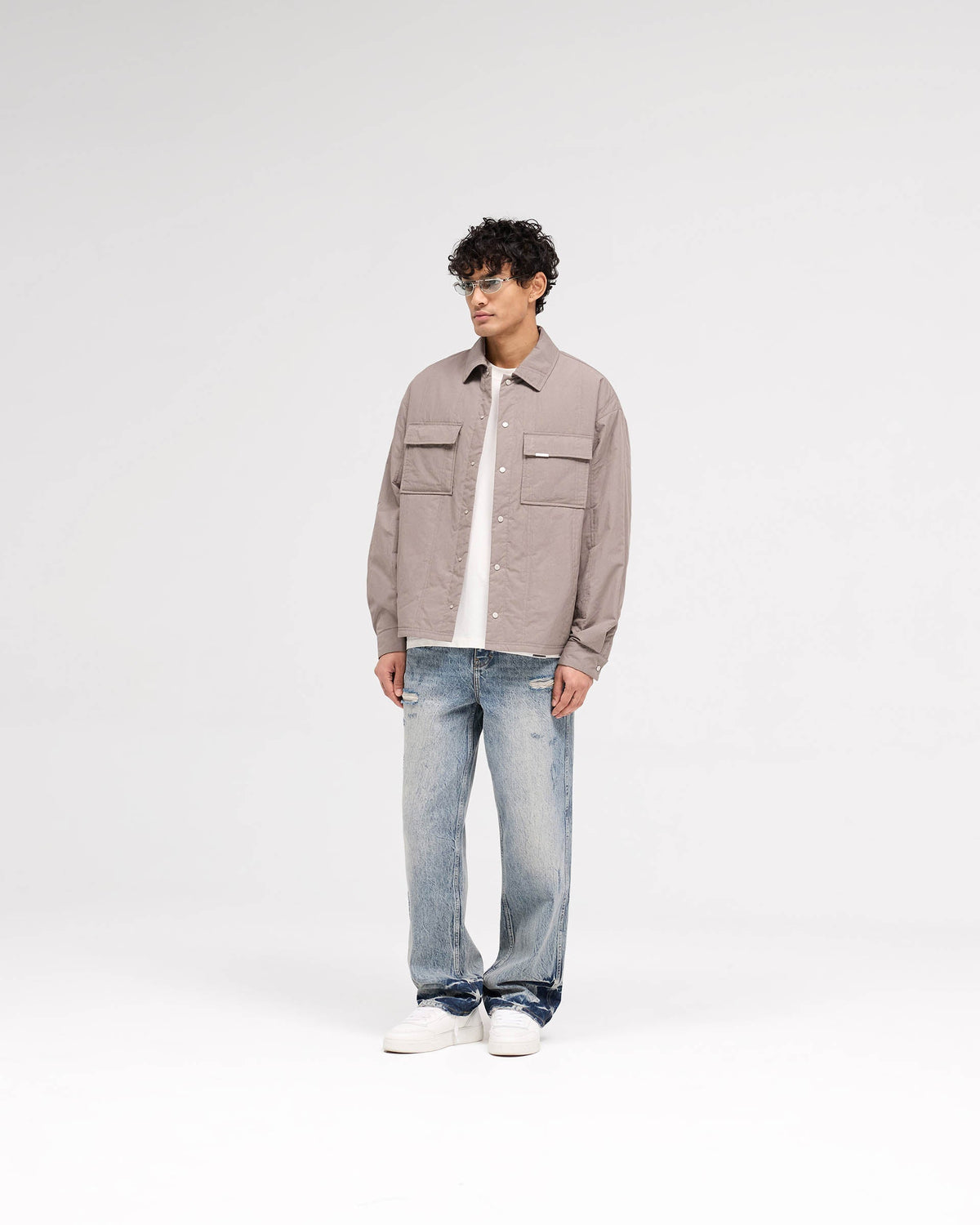 R3 Distressed Baggy Denim - Blue Cream