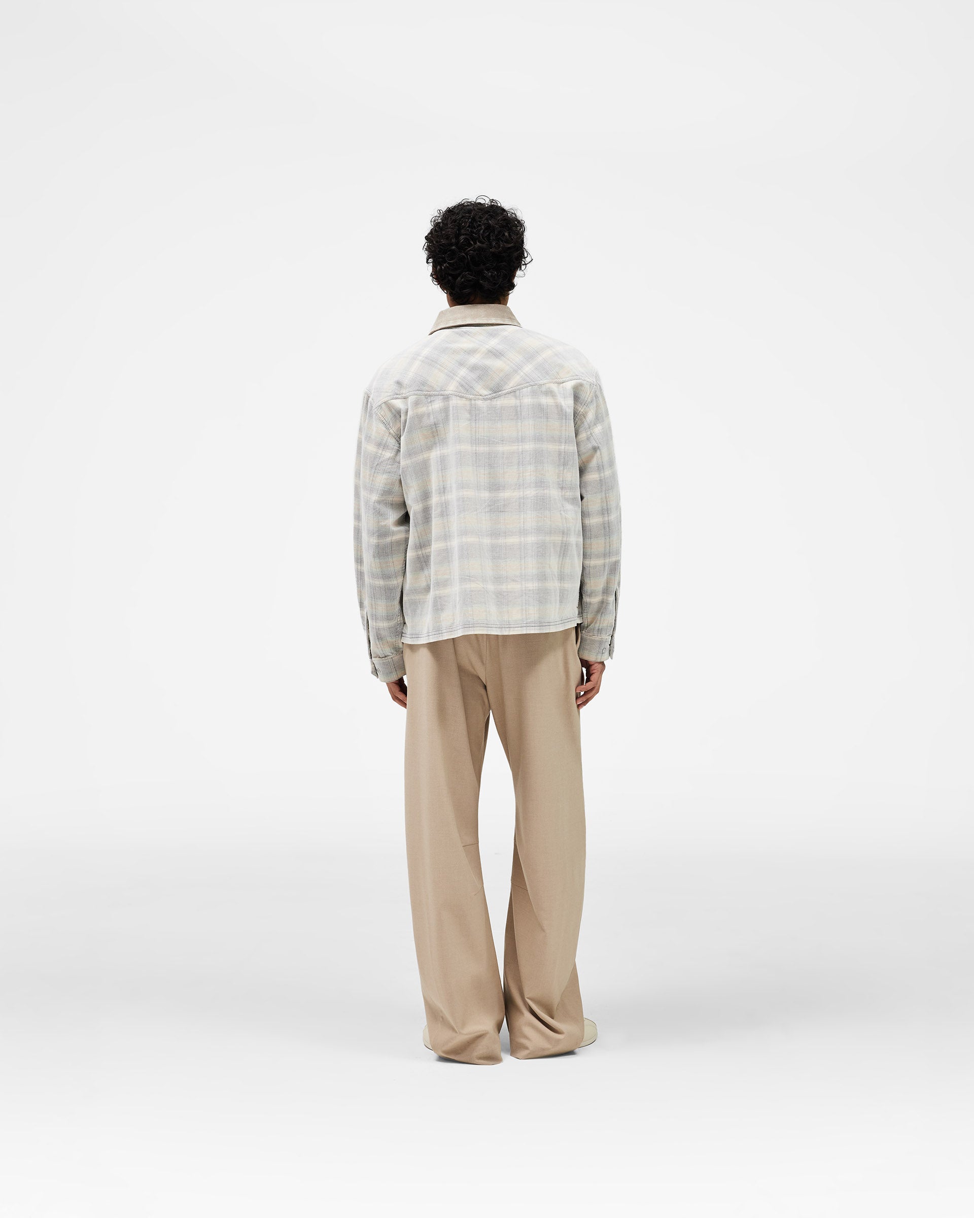 Cord Zip Flannel Shirt - Mineral