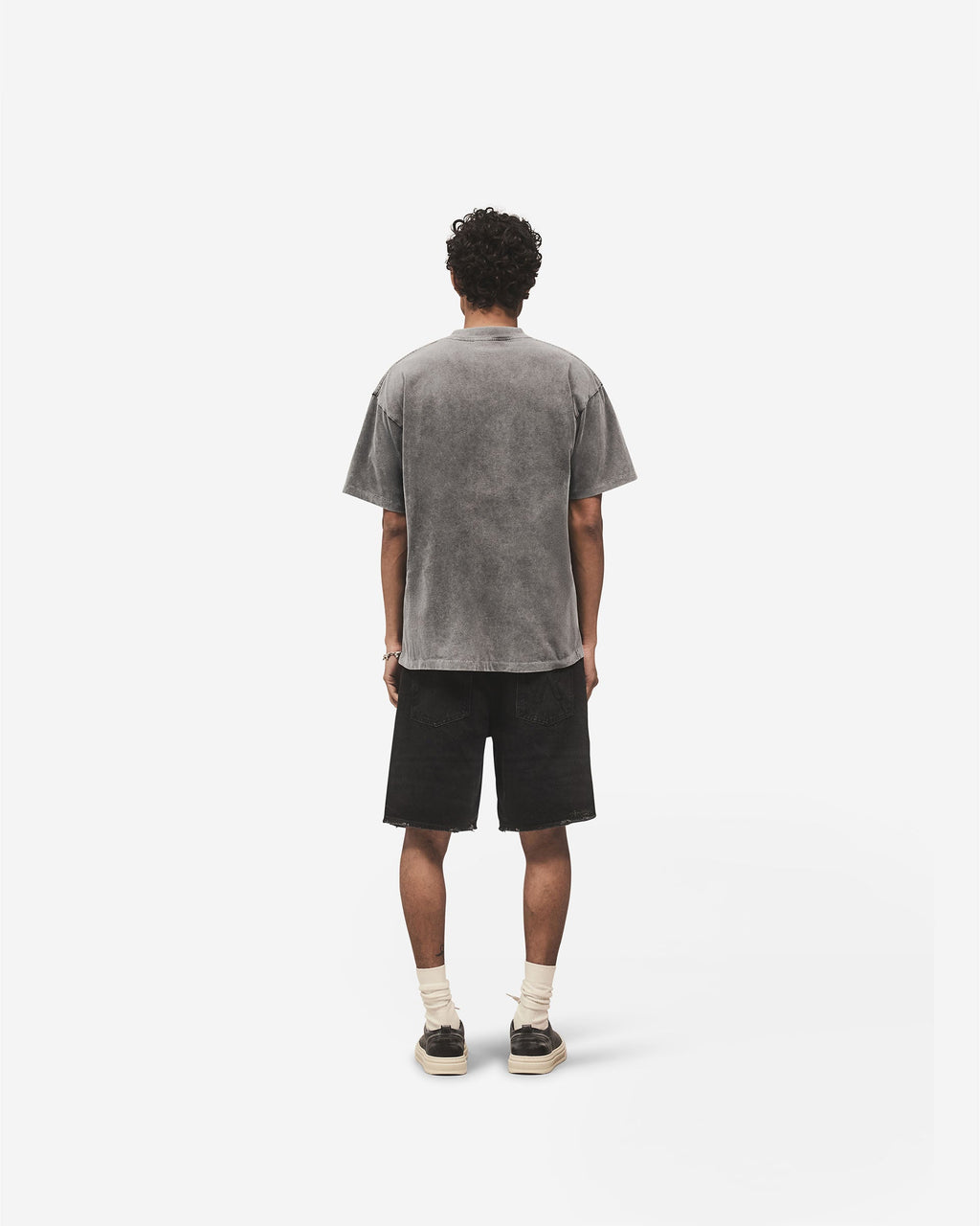 Embroidered Serif Logo T-Shirt - Vintage Grey