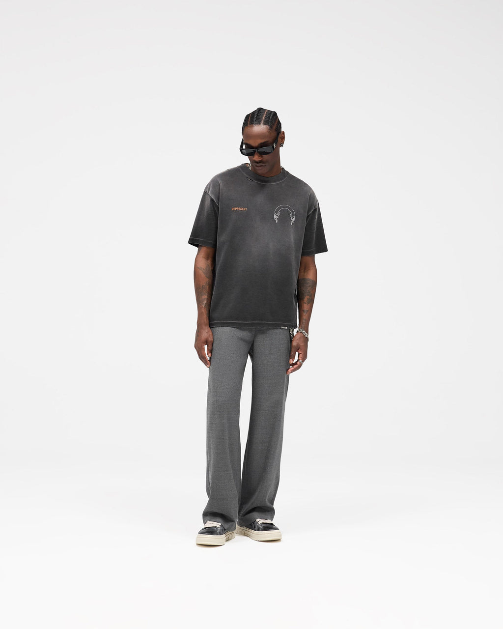 Represent Banner T-Shirt - Stained Black