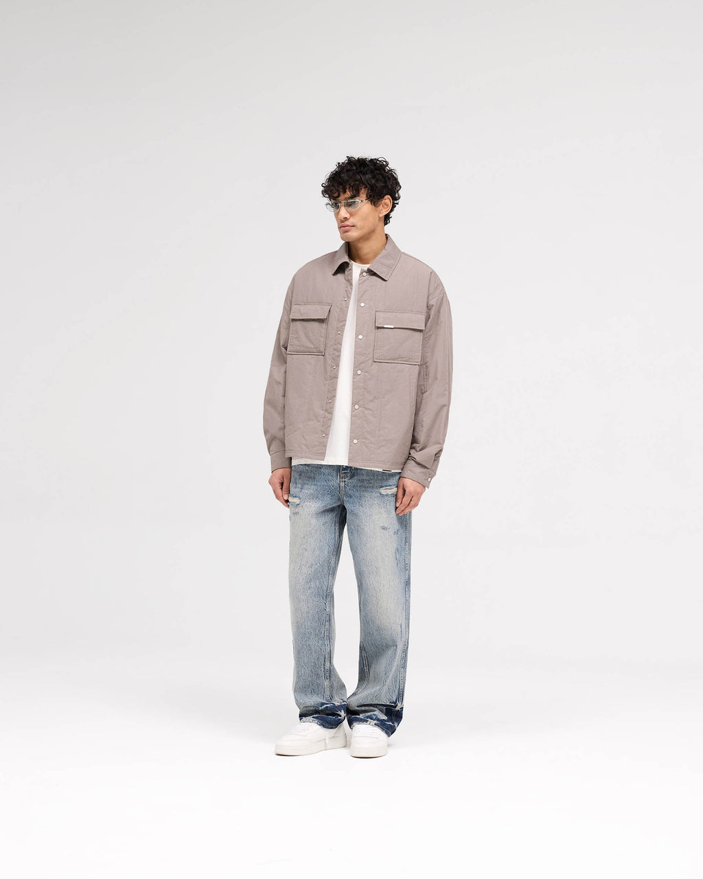 Quilted Overshirt - Mid Grey