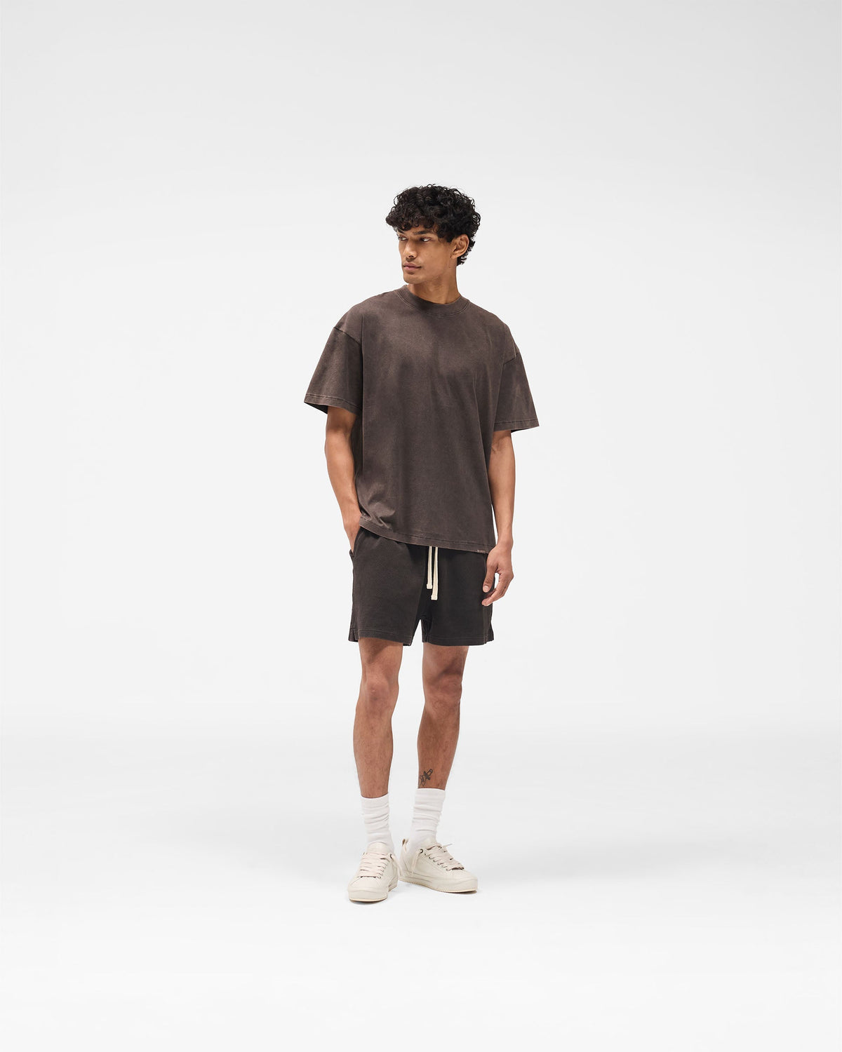 Initial Oversized T-Shirt - Coffee