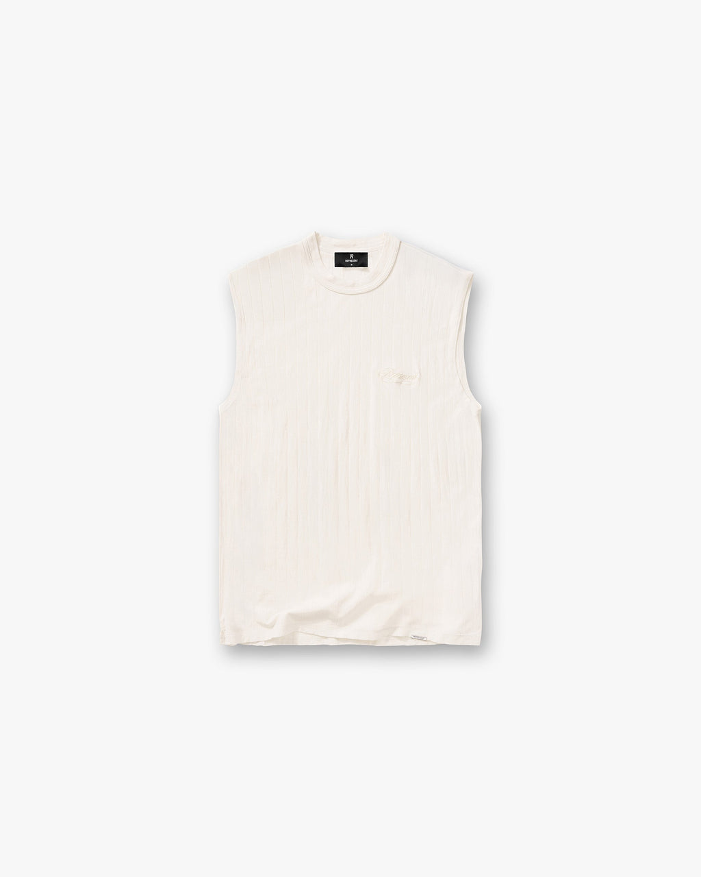 Slub Script Tank - Aged White