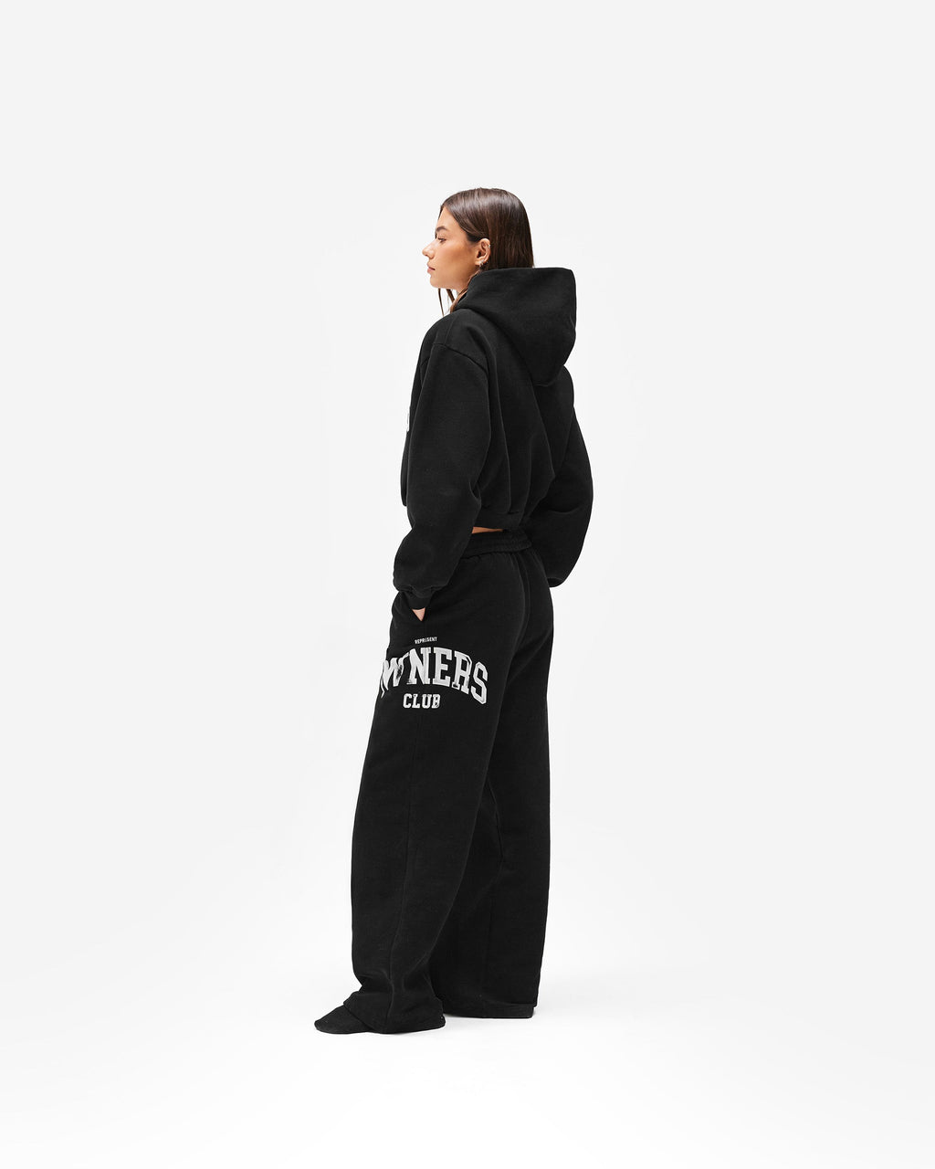 Represent Owners Club Zip Through Hoodie - Jet Black