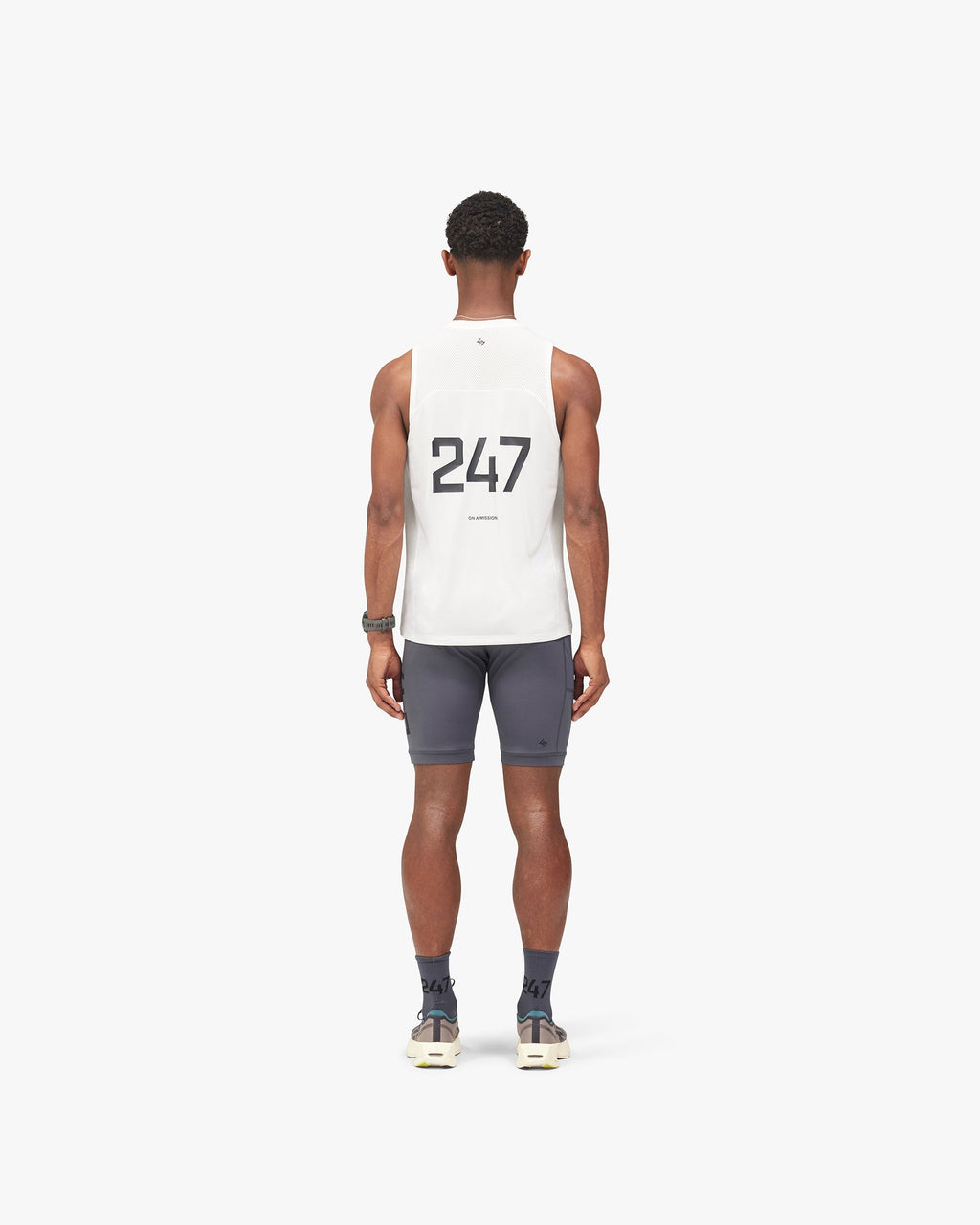 247 Numbers Vest - Flat White
