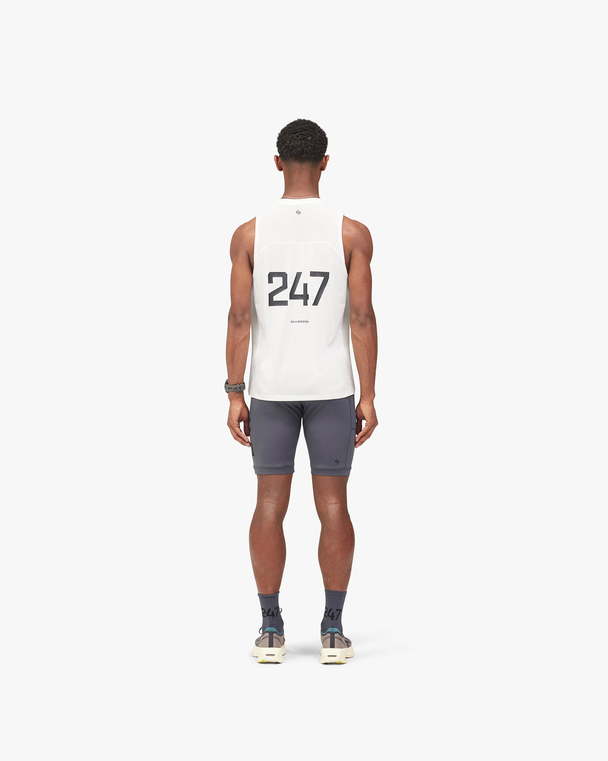 247 Numbers Vest - Flat White