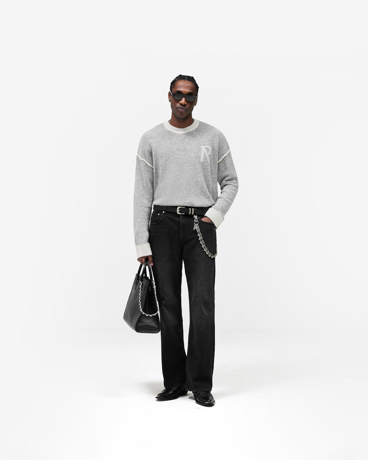 Kick Flare Denim - Aged Black