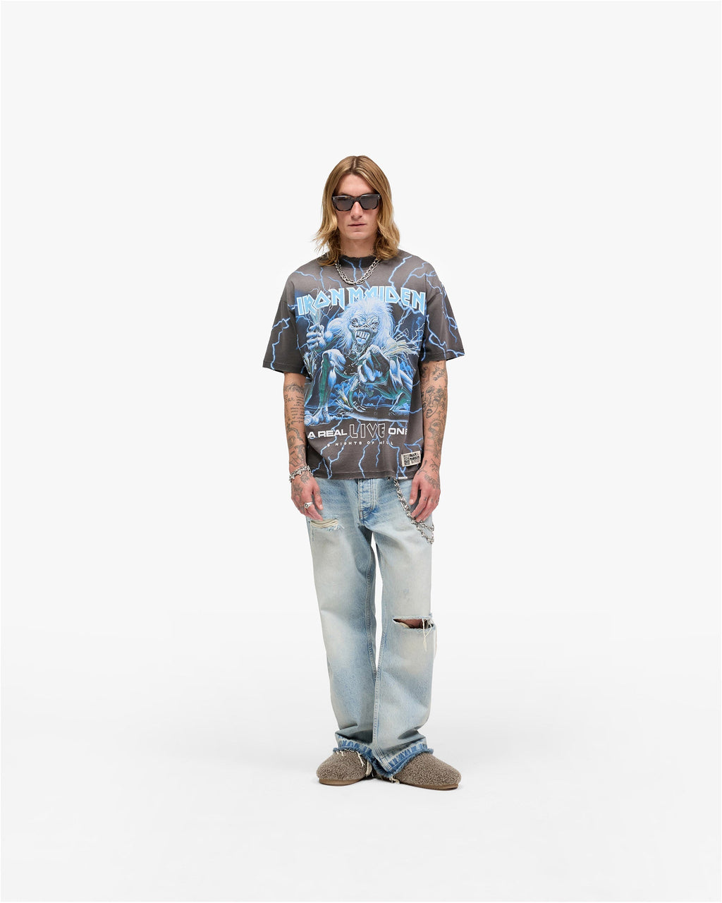 Represent X Iron Maiden A Real Live One T-Shirt - Stained Brown