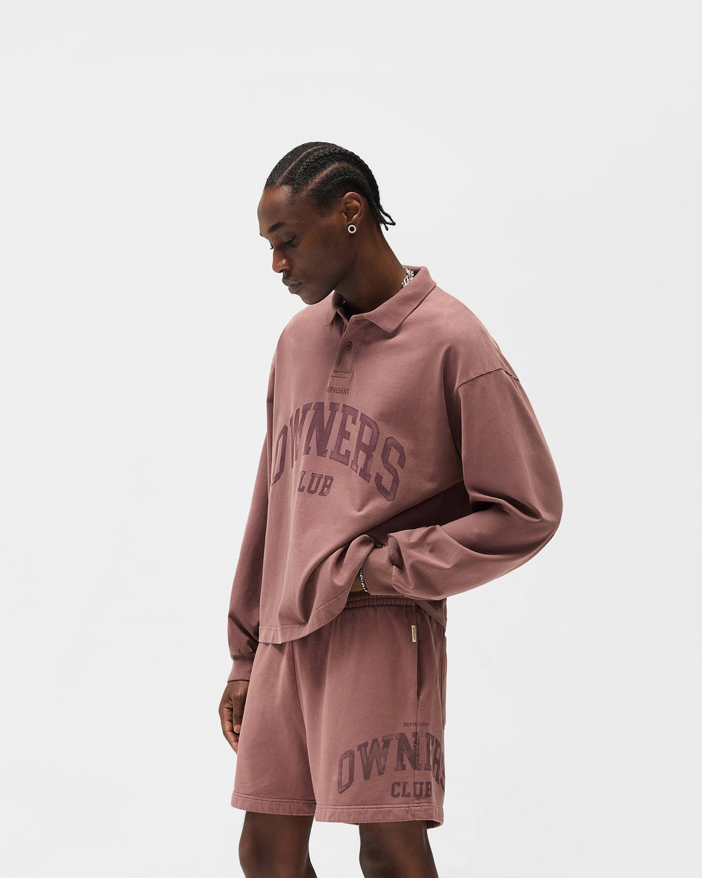 Represent Owners Club Rugby Polo - Smoked Rose