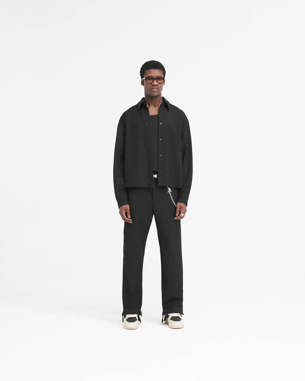 Stepped Hem Pant - Black