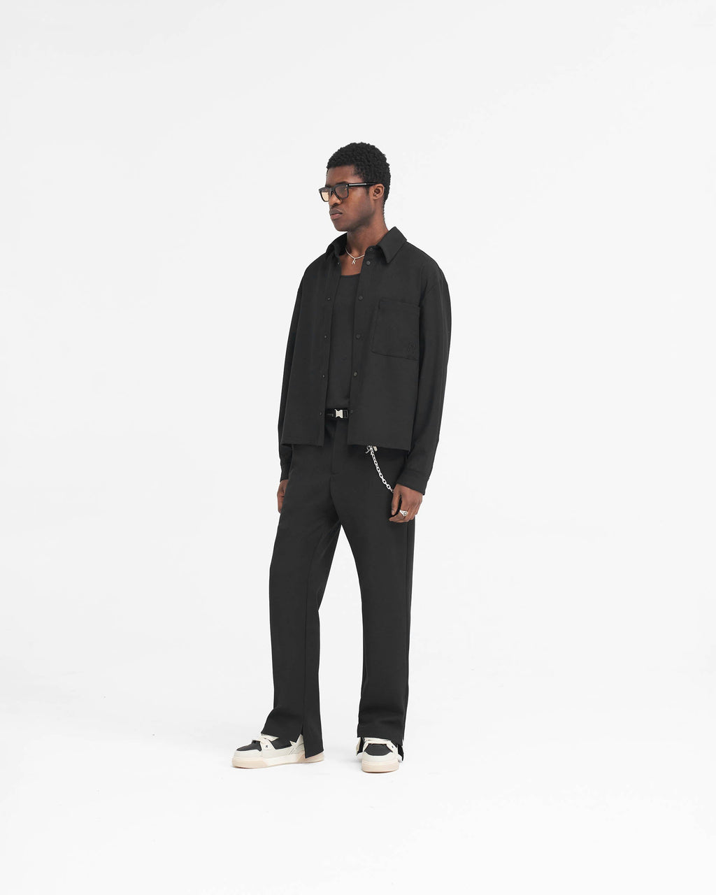 Stepped Hem Pant - Black