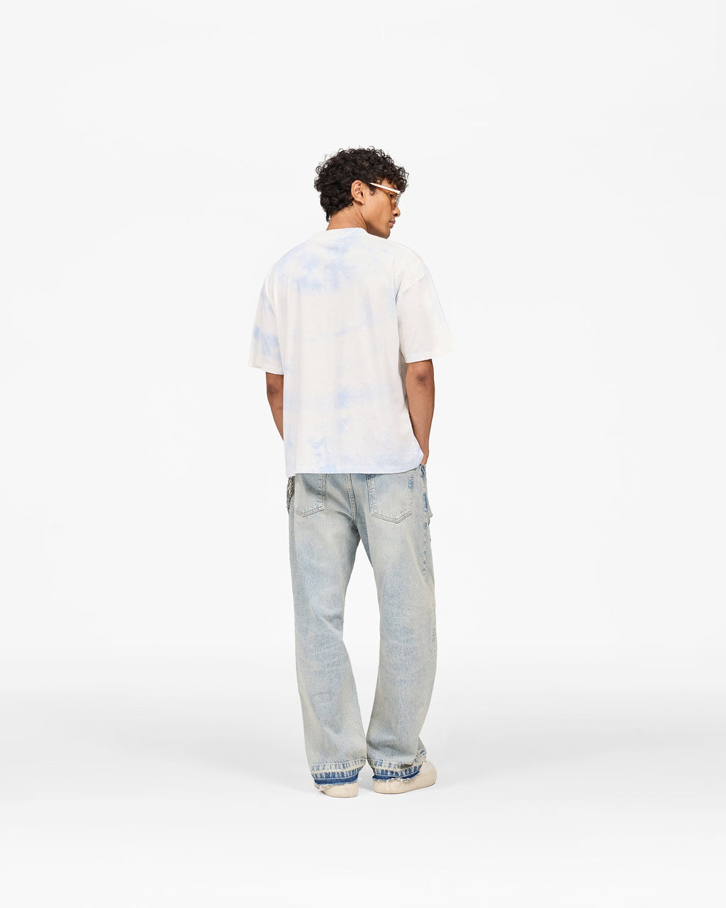 Represent x Beach Boys Script T-Shirt - Blue Tie Dye