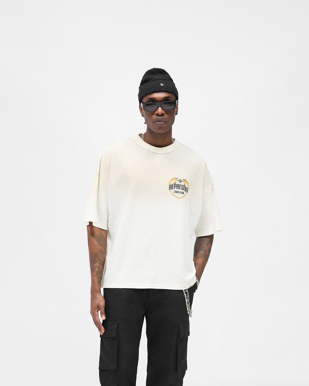 Angel Border T-Shirt - Washed Ecru