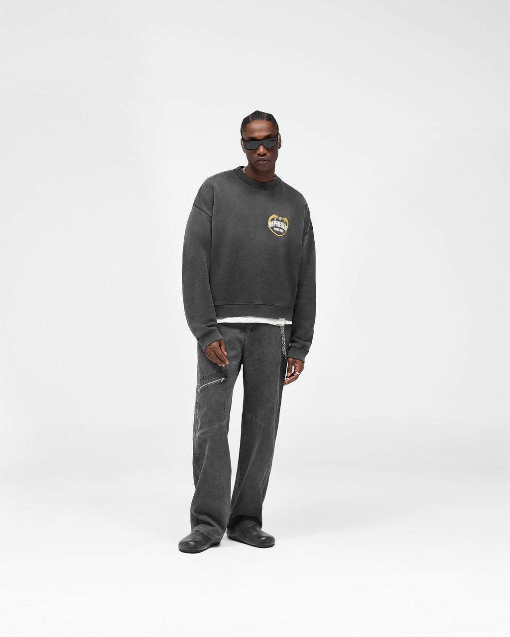 Angel Border Sweater - Stained Black