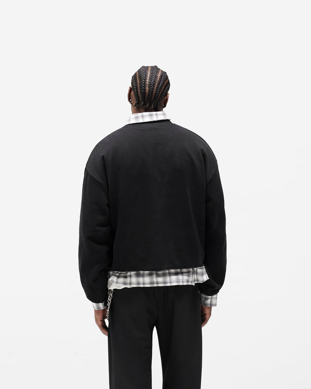 Dual Layer Script Sweater - Jet Black