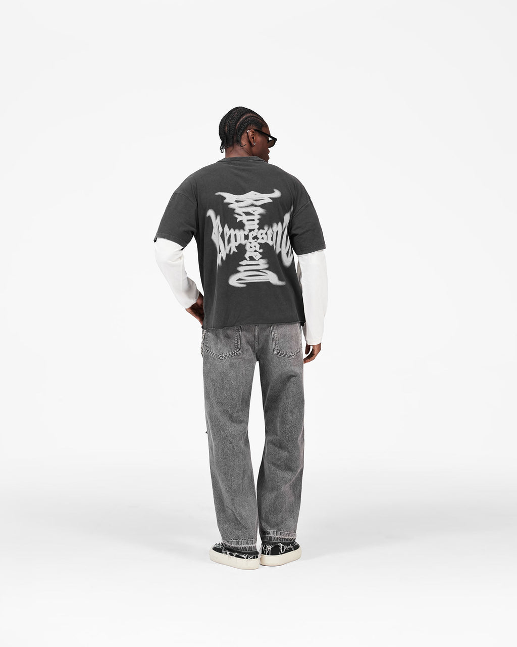 MH Stack Long Sleeve T-Shirt - Faded Black
