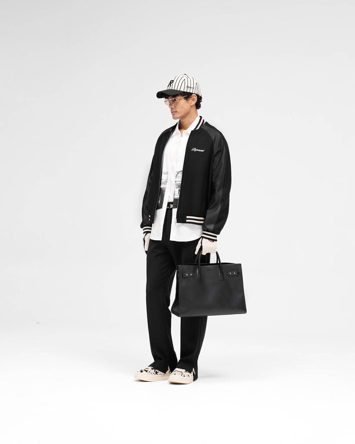 Raglan Varsity Jacket - Black