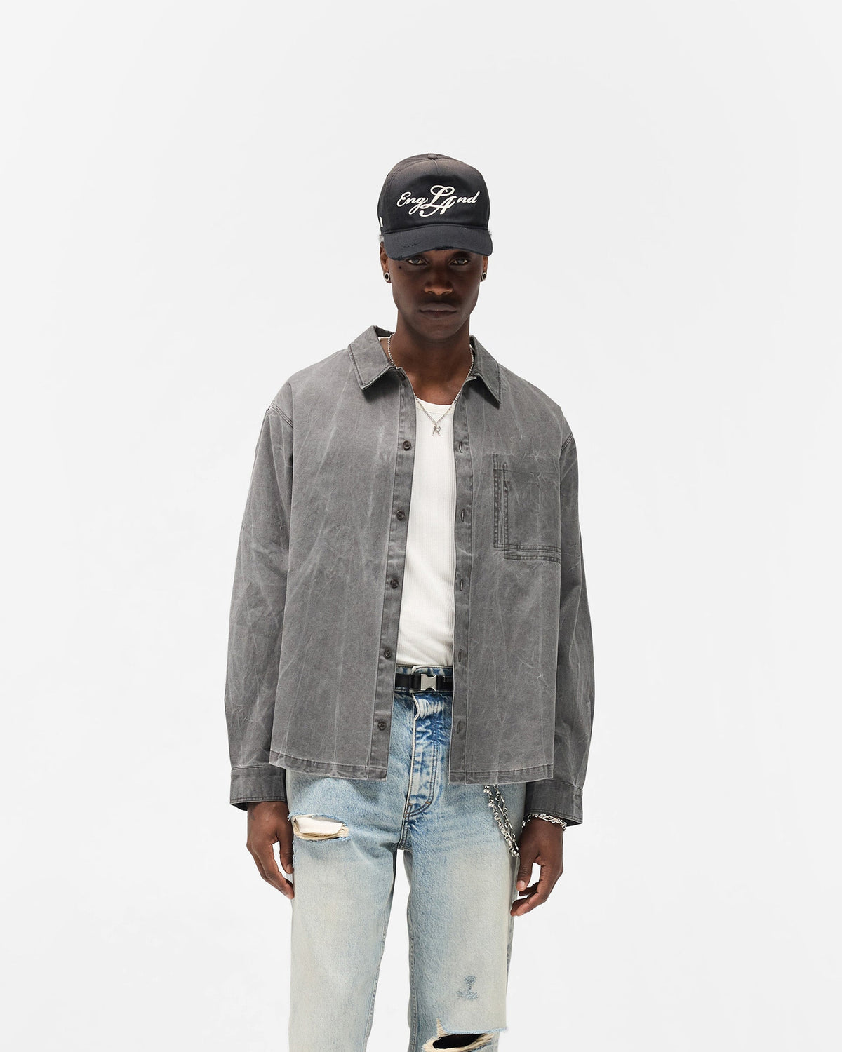 Washed Cotton Shirt - Jet Black