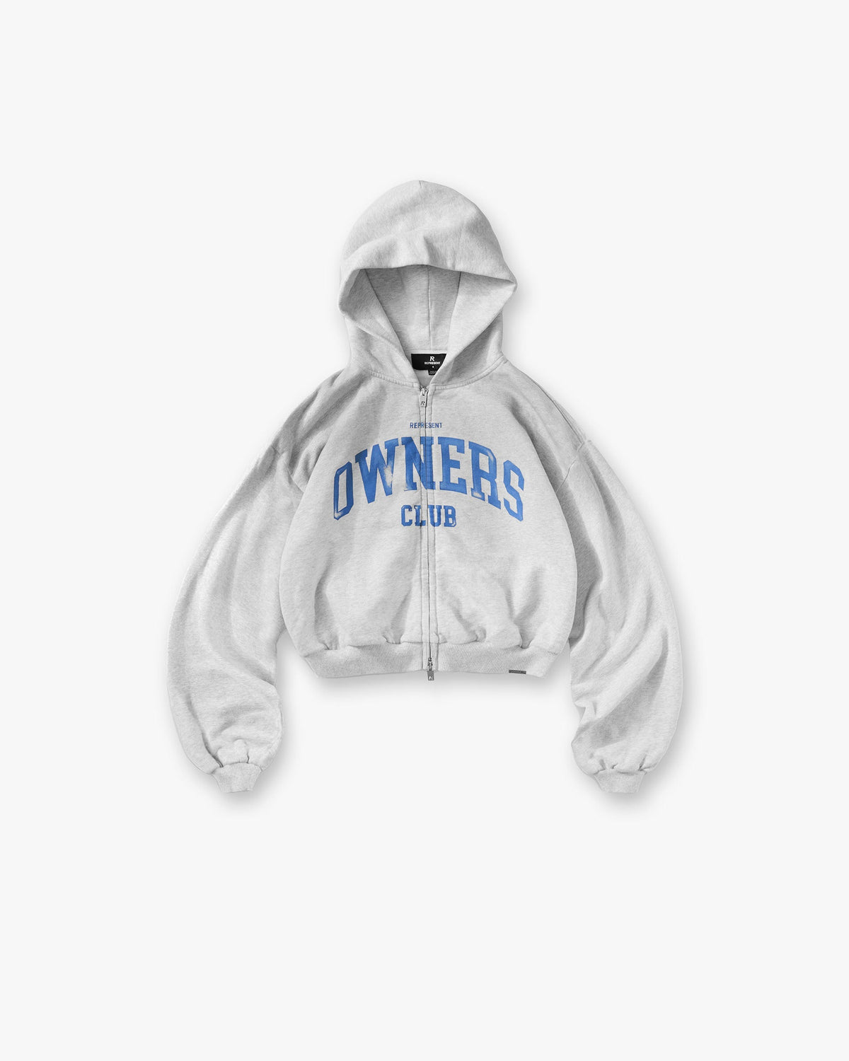 Represent Owners Club Zip Through Hoodie - Sprayed Ice Grey Marl