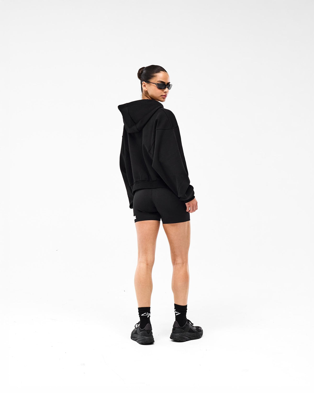 247 Training Hoodie Zip Front - Black
