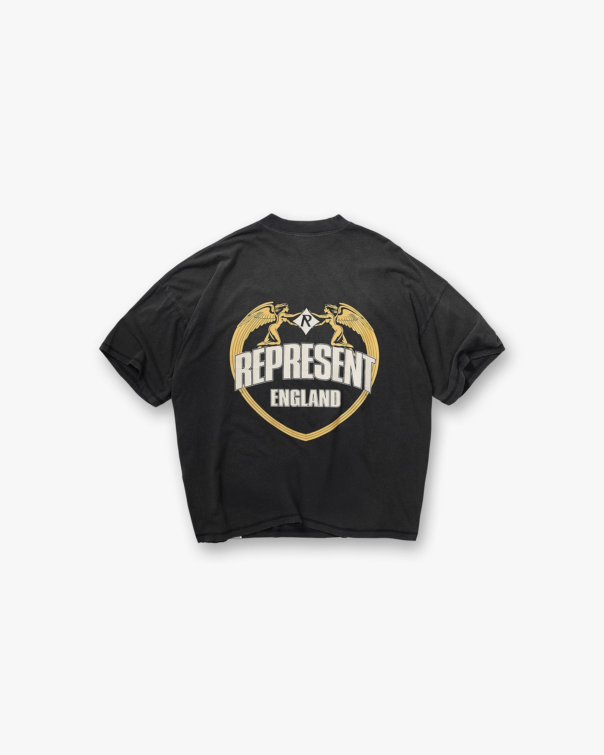 Angel Border T-Shirt - Stained Black