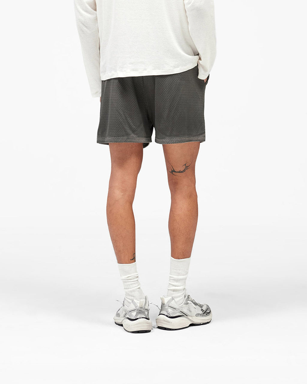 Washed Mesh Shorts - Vintage Grey