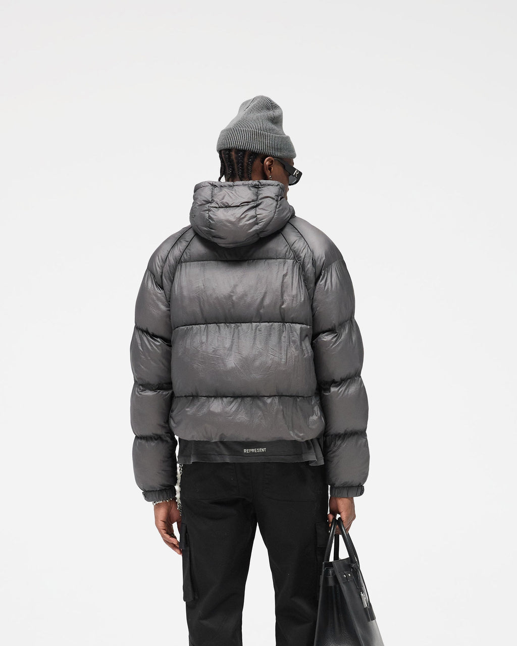 Translucent Hooded Puffer - Washed Black