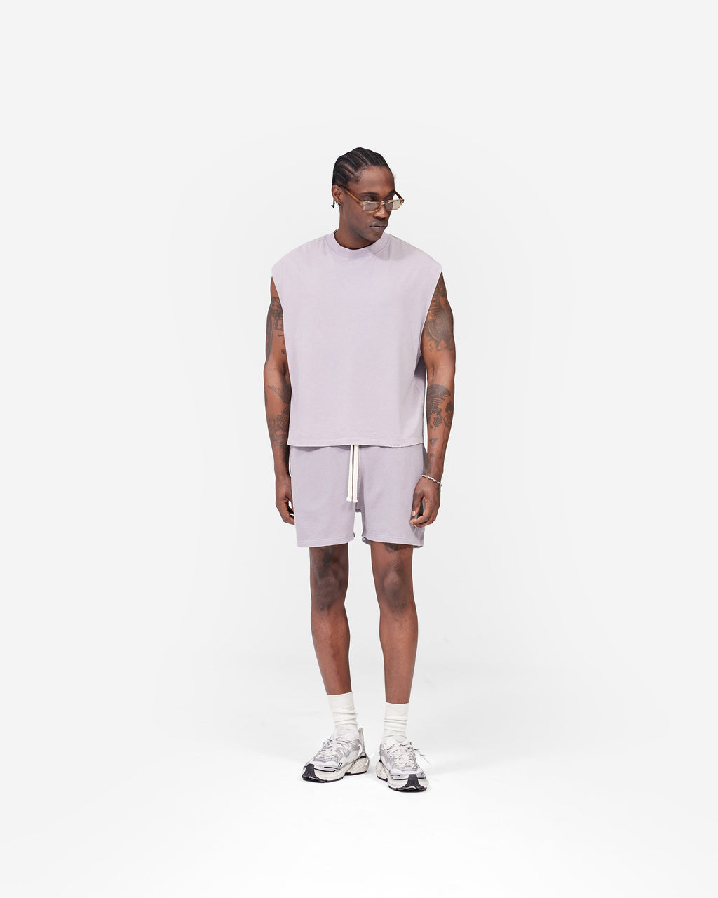 Initial Waffle Shorts- Mist