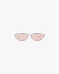 Slim Aviator Sunglasses - Silver Brown
