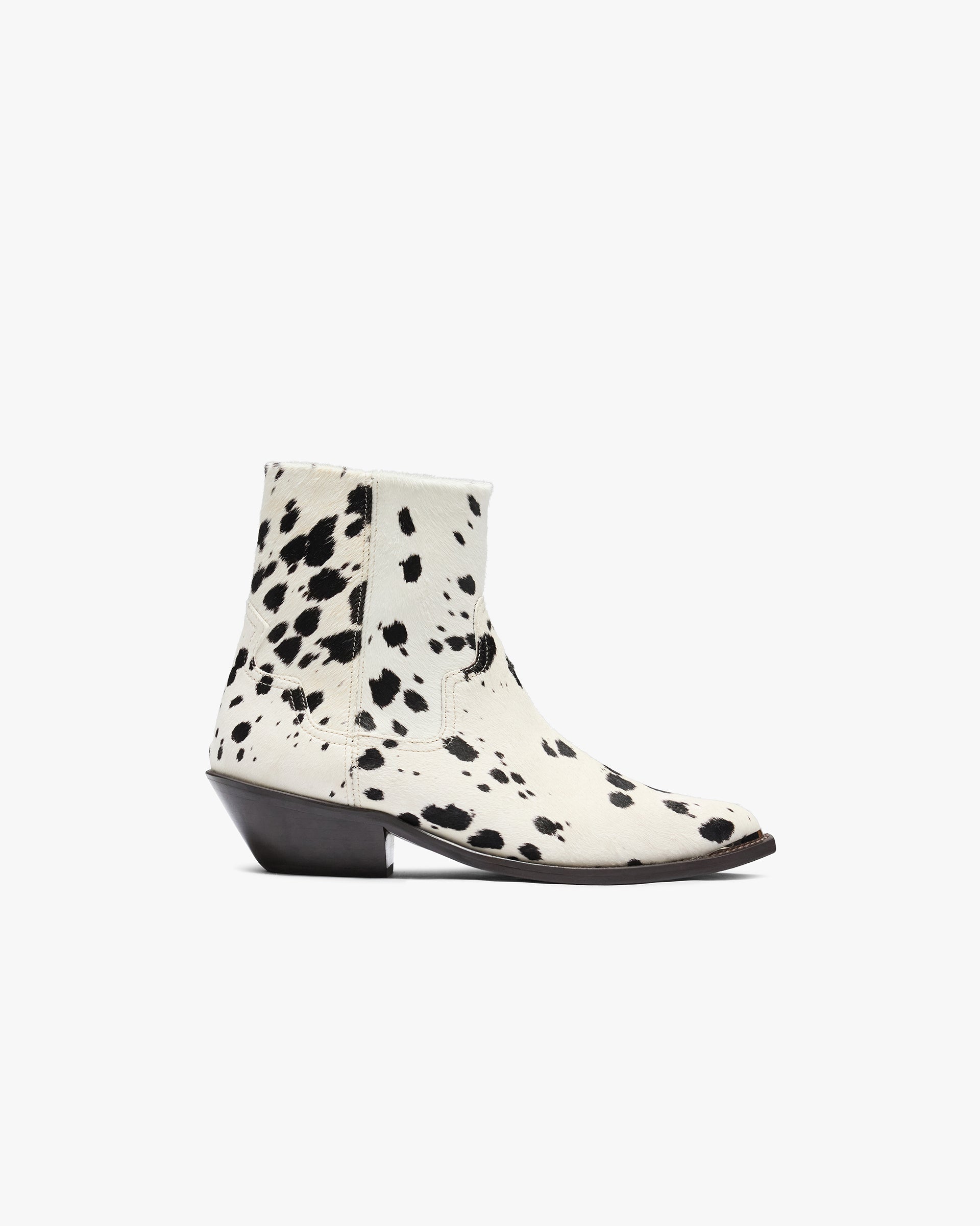 Michael Zip Boot Cowhide - Flat White Black