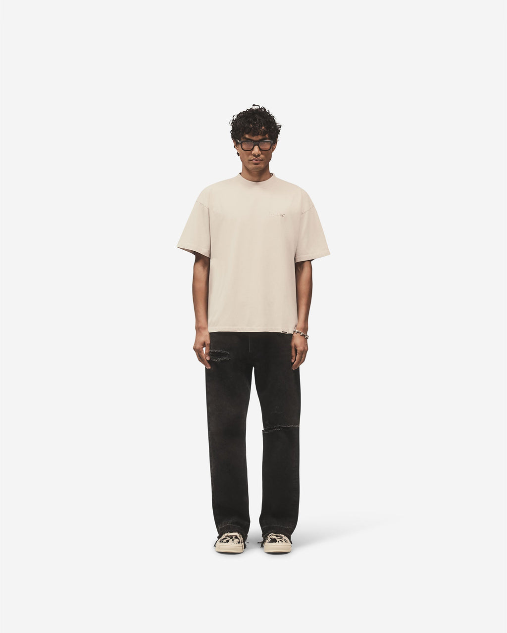 Metal Block Logo T-Shirt - Concrete