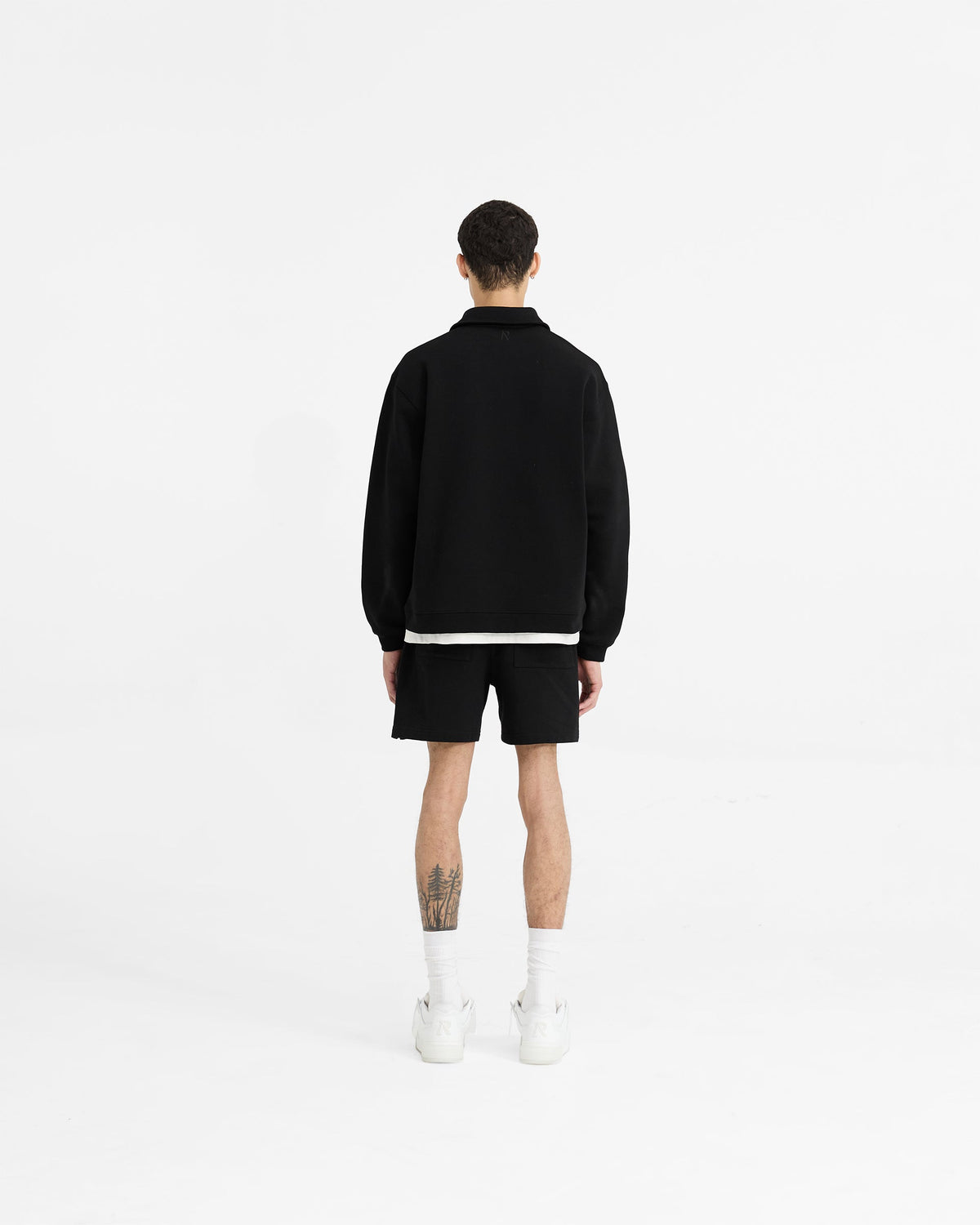 Initial Boxy Quarter Zip - Jet Black