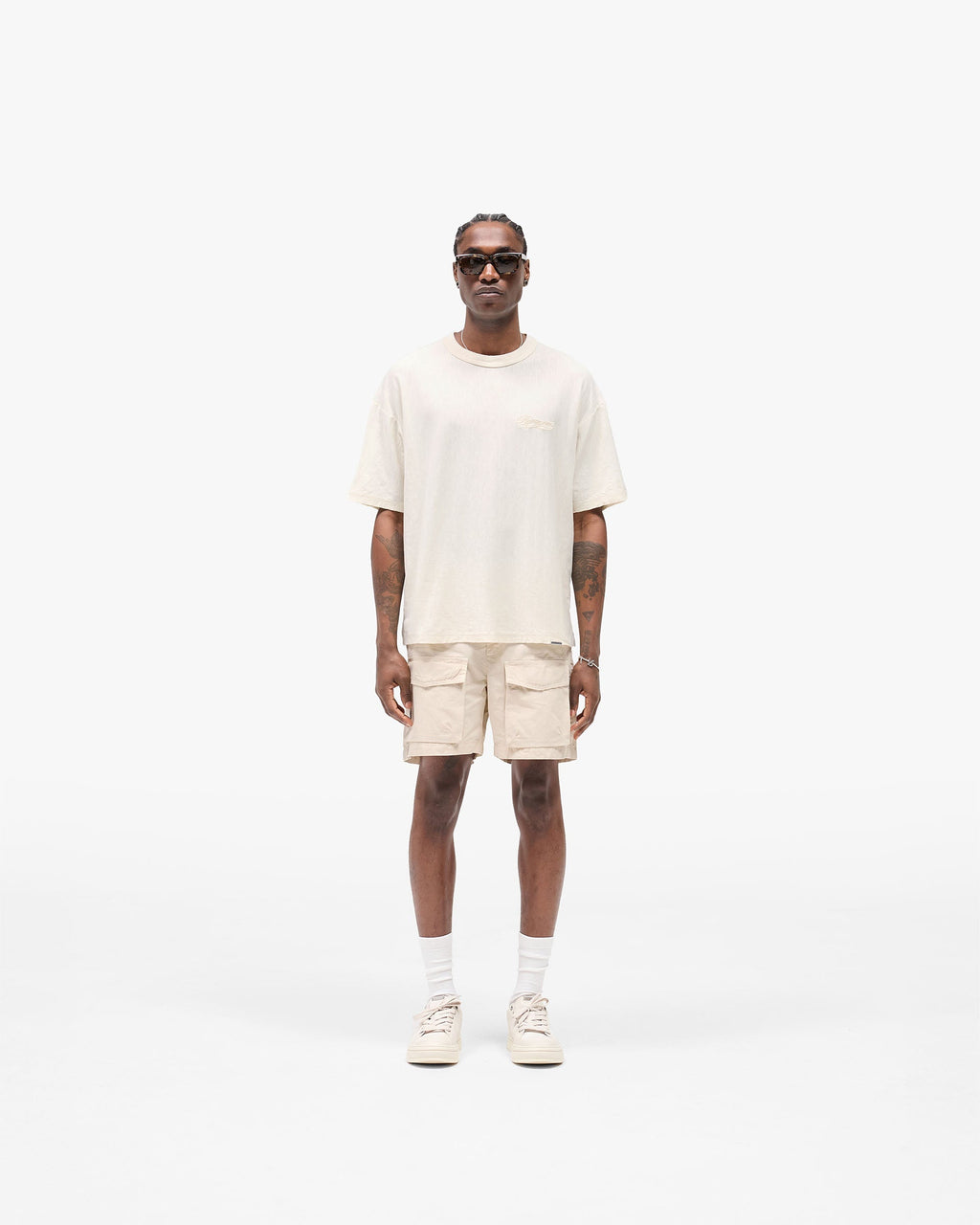 Slub Script T-Shirt - Aged White