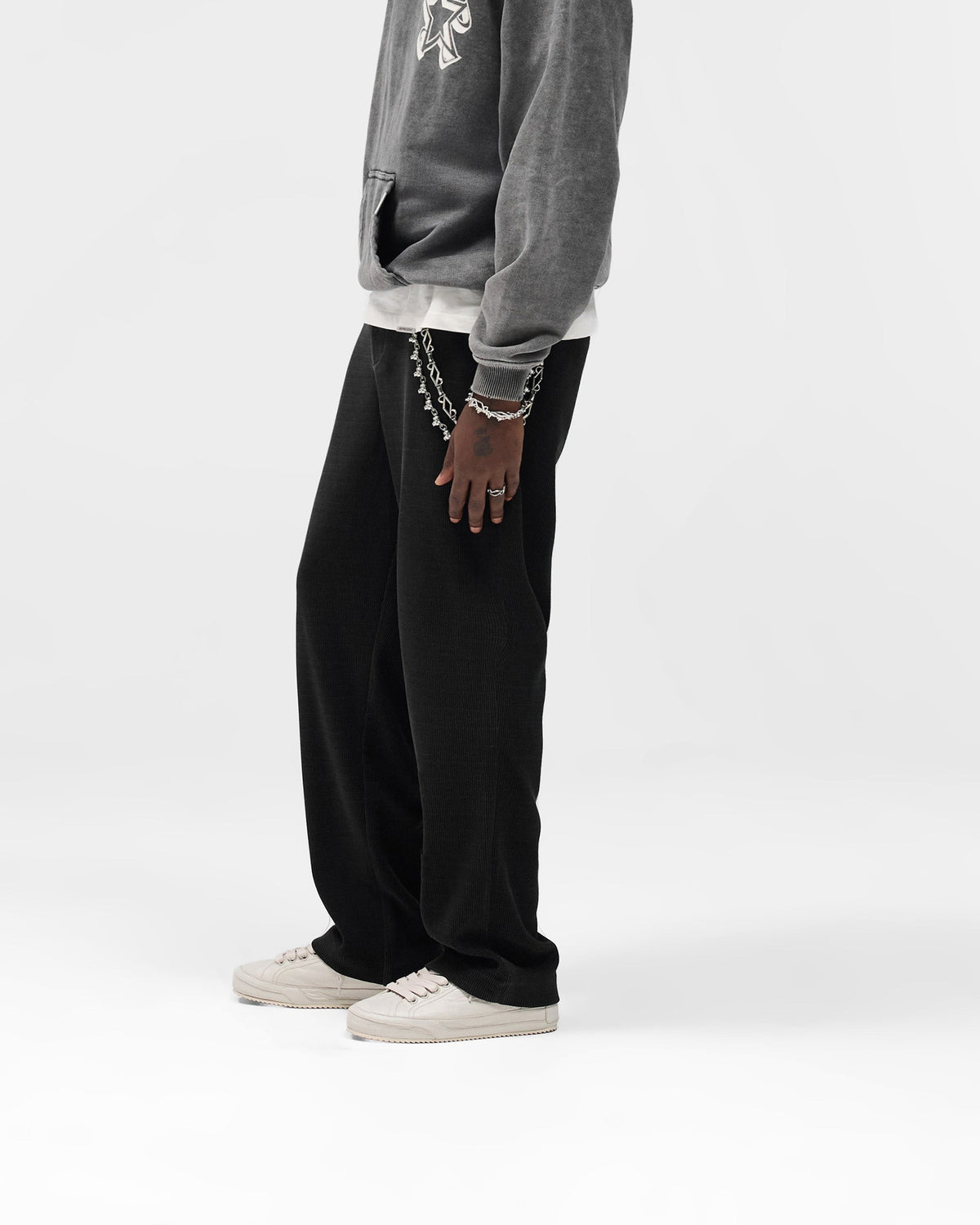 Ribbed Hybrid Pant - Washed Black