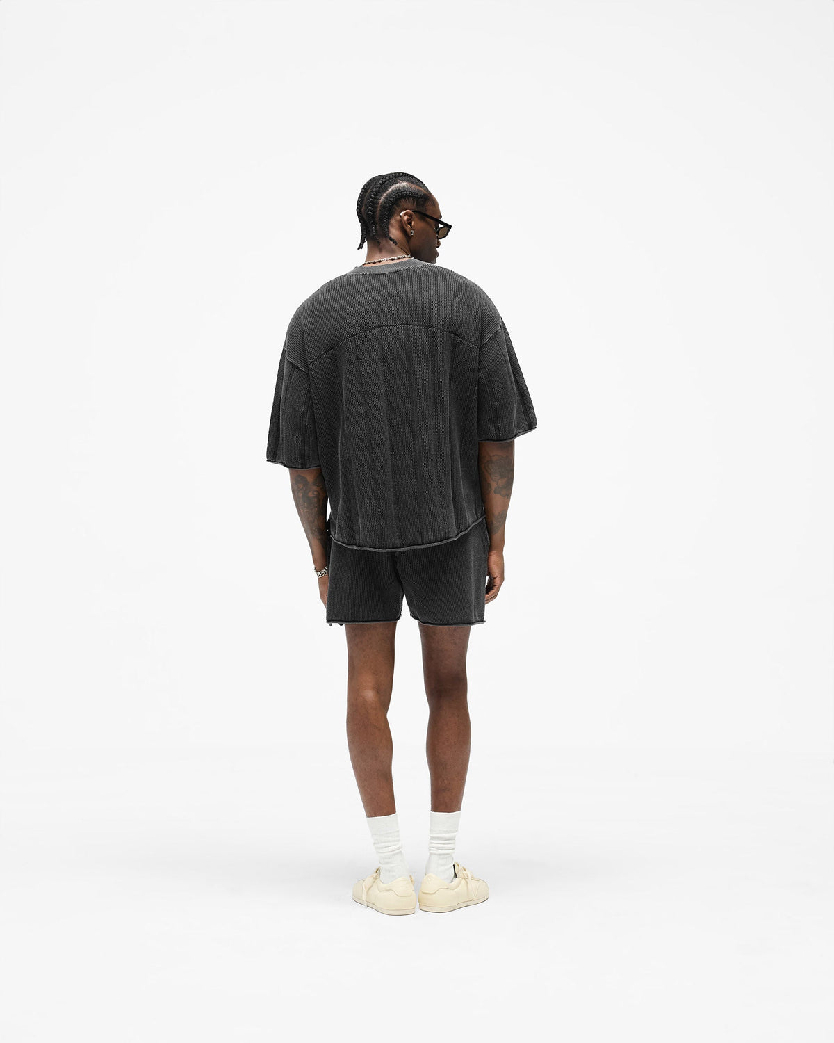 Knitted Varsity Shorts - Vintage Grey