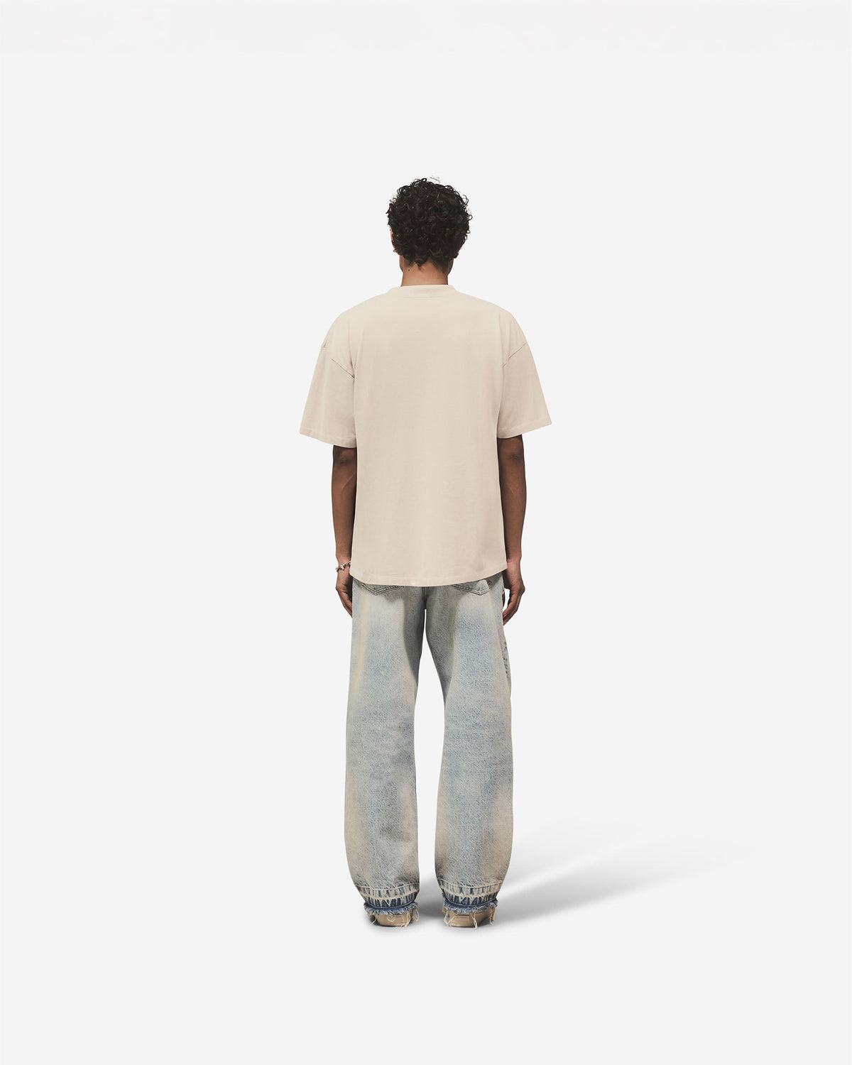 Embroidered Serif Logo T-Shirt - Concrete