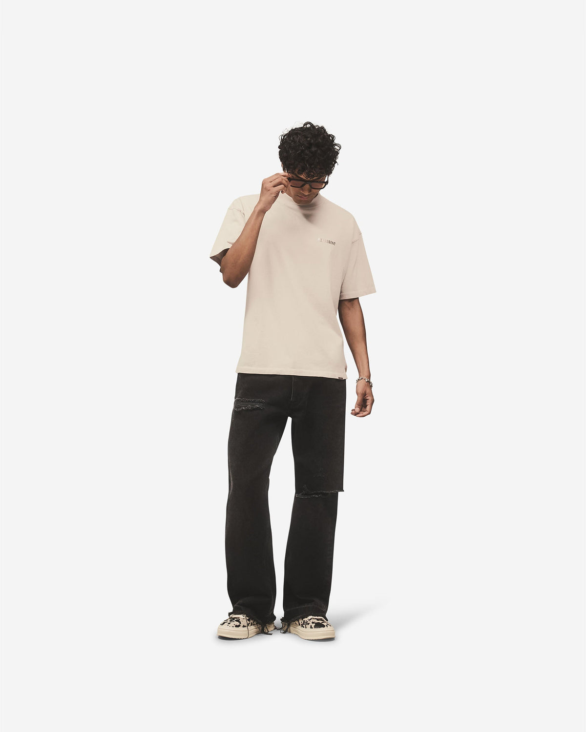 Metal Block Logo T-Shirt - Concrete