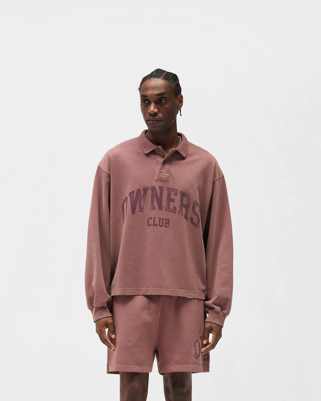 Represent Owners Club Rugby Polo - Smoked Rose